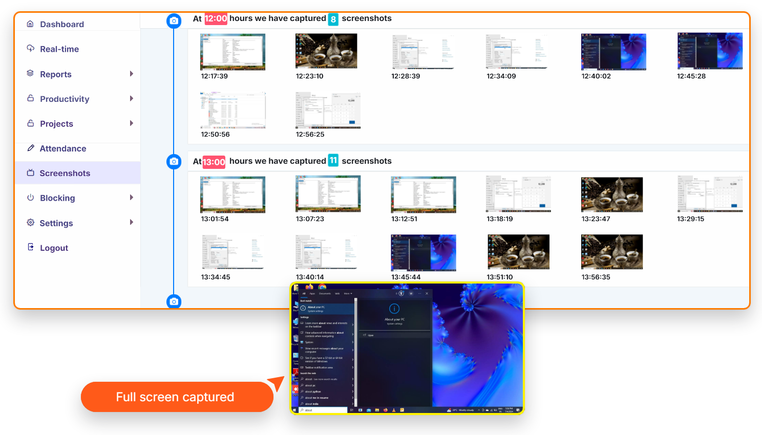 Worktrak_On Cloud_Screenshot Reports